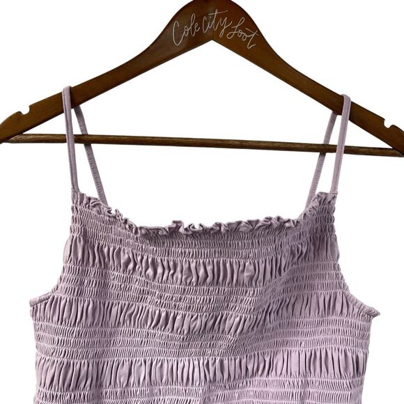 H&M Lavender Purple Scrunchy Tank Top Large Spaghetti Strap - Picture 2 of 8